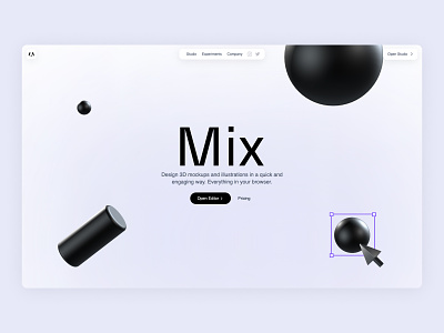 Mix Design 3d 3d mockups blender3d brand identity branding branding mockups devices mockups graphic design landing page minimalism ui