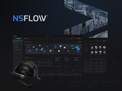 Empower Your Manufacturing Workflow with Nsfow's AR Platform application ar charts dark dashboard employee industry landing learning manufacturing onepage platform remote support remote training reports ui ux vr web