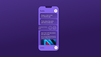 Checklist app main screen app checlist ui ux