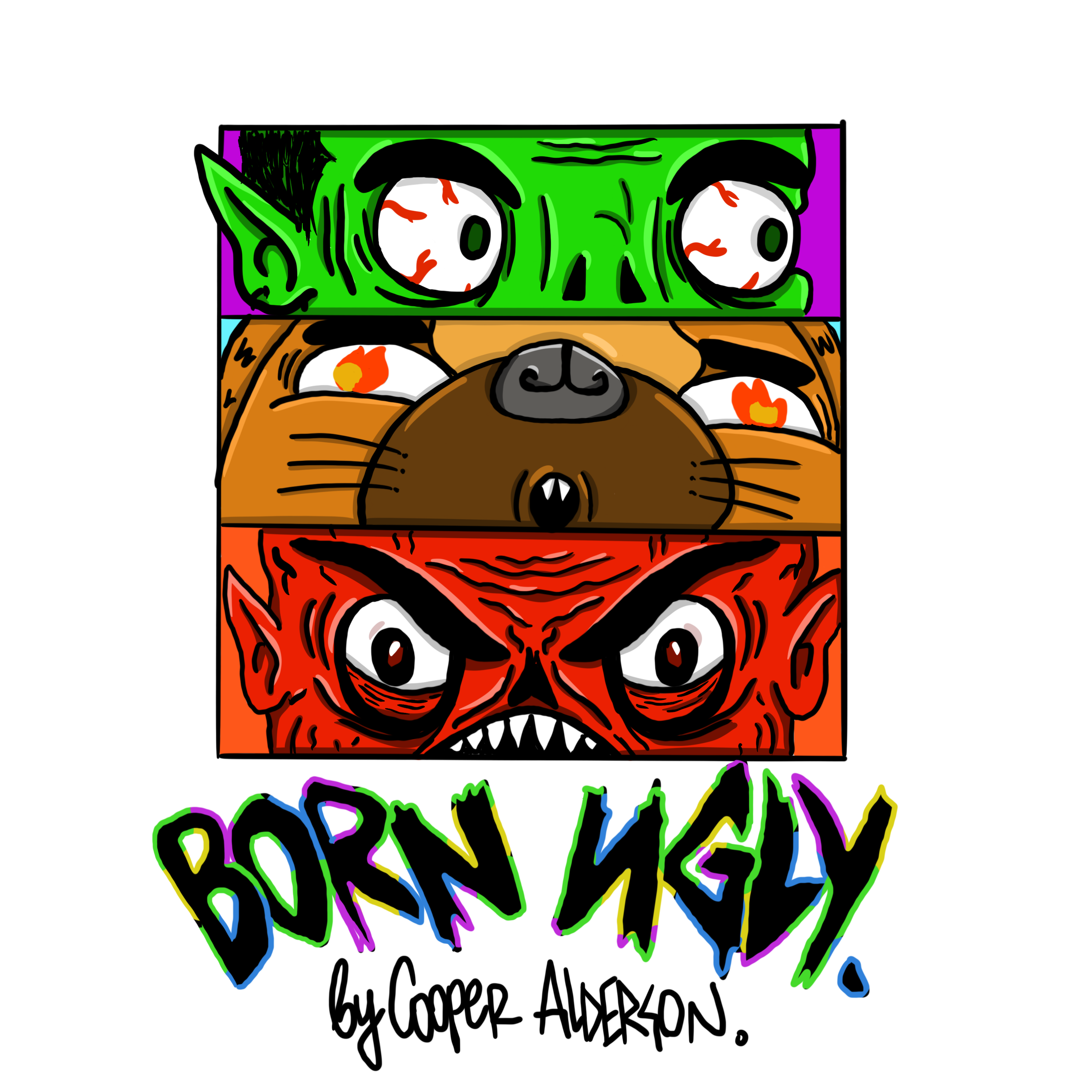 "Born Ugly" print for T-shirts. branding design graphic design illustration logo print illustration vector