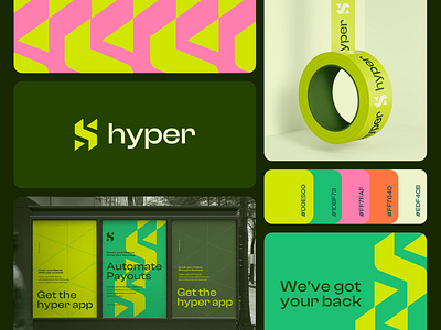 Hyper Branding abstract app arrow banking cool corporate data fast finance fintech futuristic h letter logo money payment secure trust vibrant young