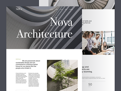 Nova Architecture bureau architecture design homepage landing ui website