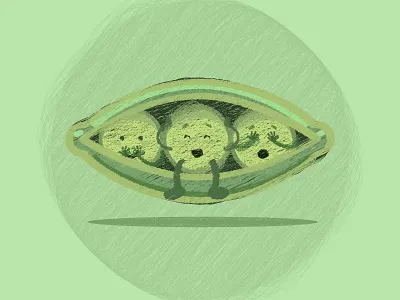 Three peas illustration peas simple sketch