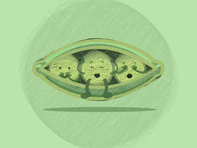 Three peas illustration peas simple sketch
