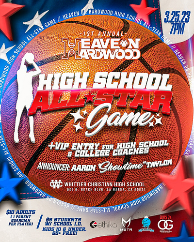 High School All-Star game event flyer basketball design logo photo manipulation photoshop