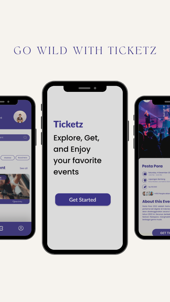 Ticketz application branding graphic design ticketing ui ux