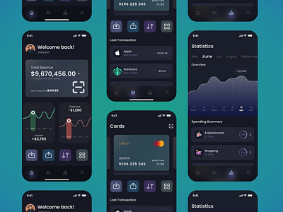 Mobile App: Banking Wallet apps banking app card manager design financial app finteck graphic design mobile app mobile app design mobile screen money analysis money tracker money transfer new app design ui ui design uiux ux ux design wallet