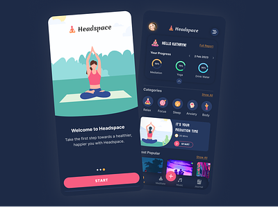 Headspace-Mobile App clean design design graphic design mobile ui