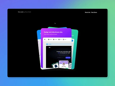 Fan Effect animation cards creative design framer motion graphics ui