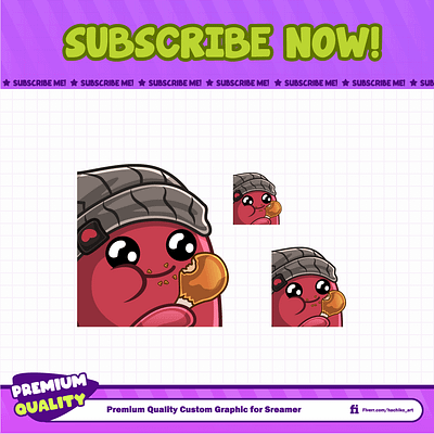 red bean emote eating chicken chibi discord emotes facebook emotes gamer hachiki art hachiko illustration kawaii logo loyalty badges sub badges sub emotes twitch twitch emotes youtube emotes