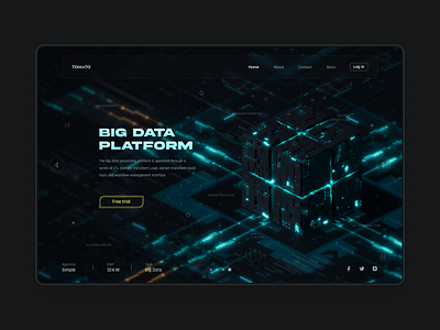 Big data platform 3d color design illustration ui ux vector web