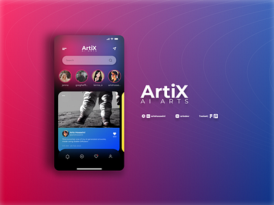 ArtiX Concept App ai app design mobile ui ux