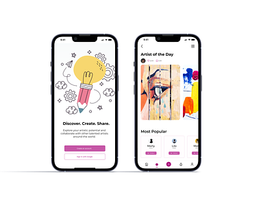 The Art Scene art art displays art platform connect design explorations minimal mobile app mobile design share ui ux