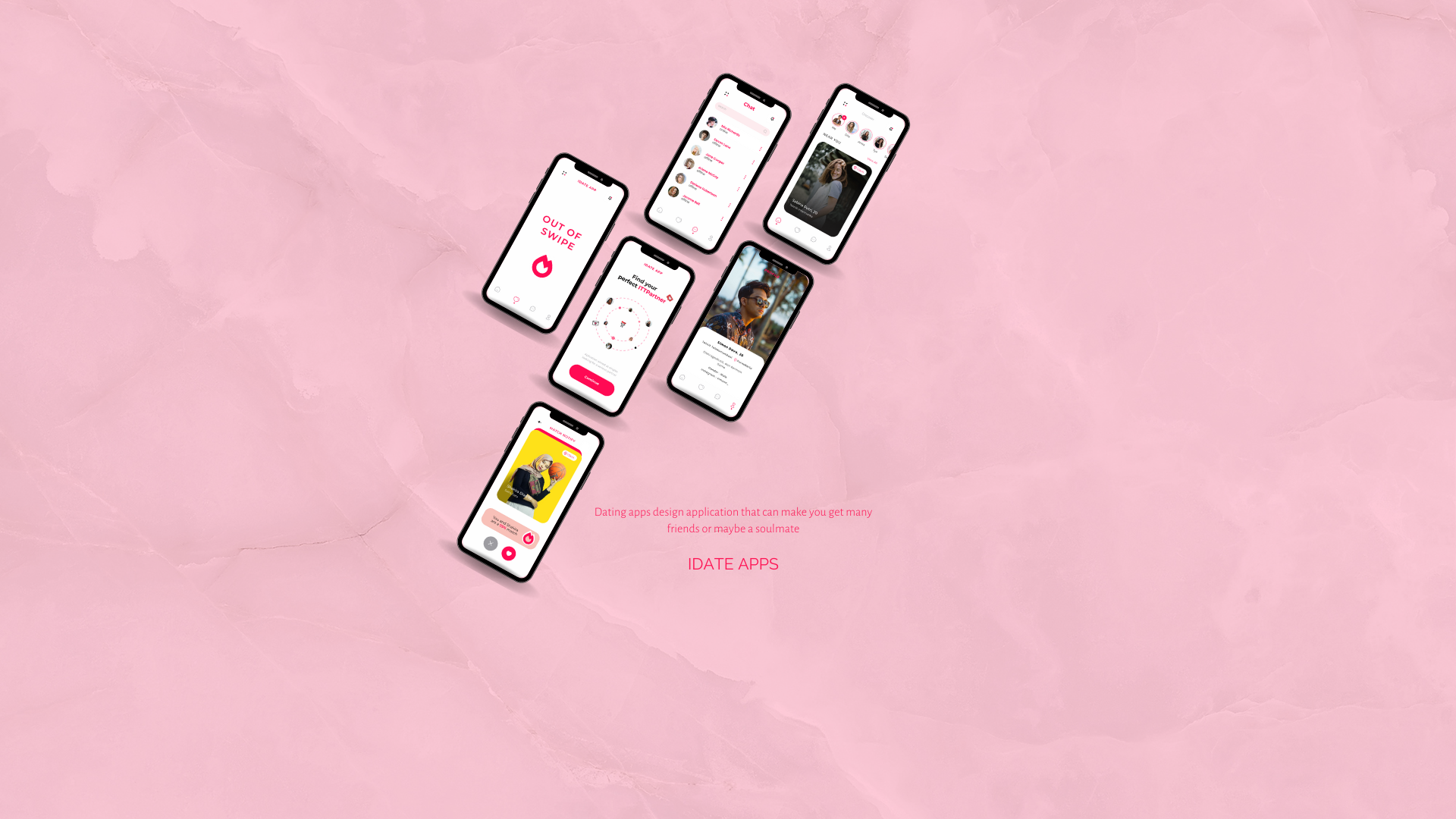 IDATE APPS application dating design pink red ui ux