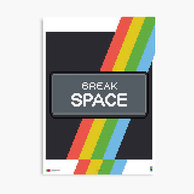 Breaking space graphic design pixelart poster print zxspectrum