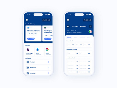 Sports Betting App betting design football interface ios app layout minimal mobile sports sportsbetting ui ux