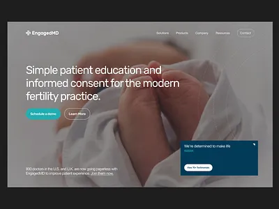 EngagedMD Landing Page design fertility healthcare landing page ui web design website