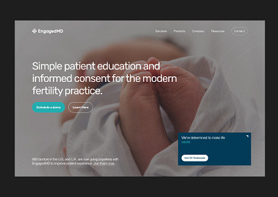 EngagedMD Landing Page design fertility healthcare landing page ui web design website