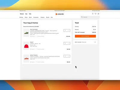 5/2023 - Zalando UX tweak cart checkout coupon ecommerce motion product zalando
