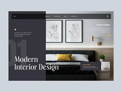 Interior Design - Web Design Concept clean daily 100 challenge daily ui dark darkmode darktheme furniture interior design landing page product design ui ux web design
