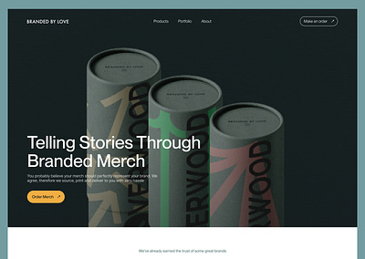 Branded By Love Landing Page landing page merch ui web design website