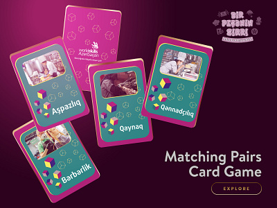 Matching Pairs Card Game 3d animation birpeseninsirri branding card design gamecard graphic design logo typography ui vector worldskills