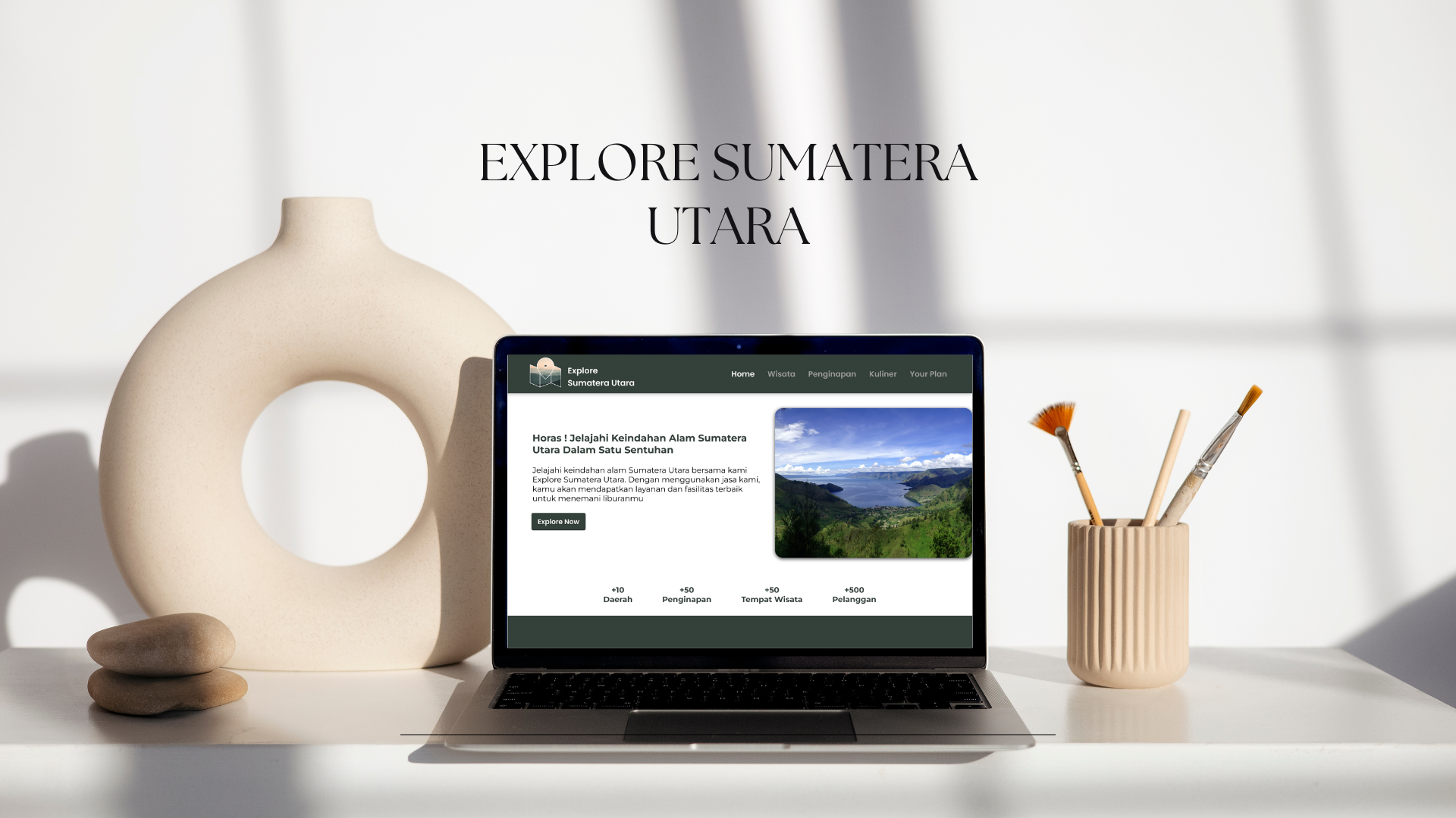 Explore Sumatera Utara branding design graphic design green nature tourism ui ux website
