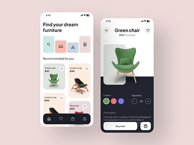 Furniture app UI UX design app graphic design ui ux