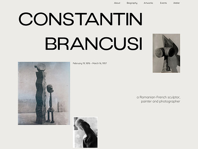 CONSTANTIN BRANCUSI | Landing Page design landing page ui webdesign