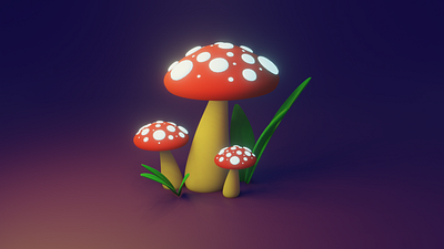 Mushrooms 3d design graphic design illustration