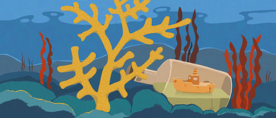 Illustrations for a children's book about our oceans 2d animal design illustration ocean ship