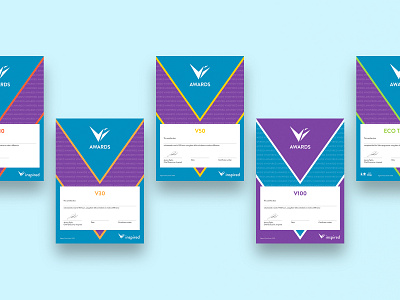 vInspired Award Certificates award brand branding certificate charity graphic design logo print
