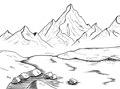 Sketch of Nature illustration mauntains mountains nature photoshop sketch thumbnail