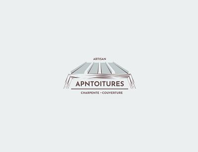 APN Toiture Logo Design - Roof + vintage brown craft design illustrator light blue logo logo design roof vintage zinc