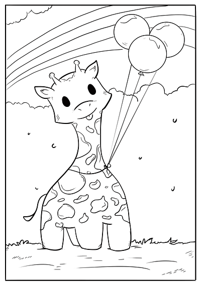 Giraffe cute character churactur cute giraffe cute illustration photoshop sketch