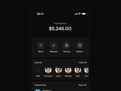 Finance Service - Mobile app (Dark) banking banking app card clean credit card dark dark ui finance financial fintech fintech app forms minimalistic mobile app money money transfer payment savings transaction ui