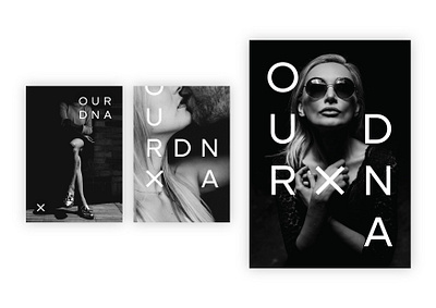 Brand Identity: OUR DNA black and white brand identity fashion