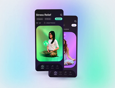 Mobile App Design Concept design meditation ui ux