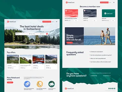 HotelCard Web Design booking branding design graphic design home page hospitality hotel interface landing page logo marketing travel ui user experience user experience design ux web web design web marketing website