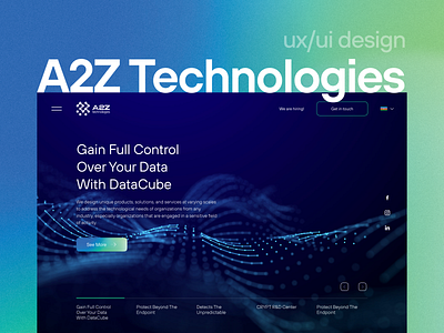 A2Z Technologies Website Redesign business company design header hero image information it landing minimal security technology ui ux website