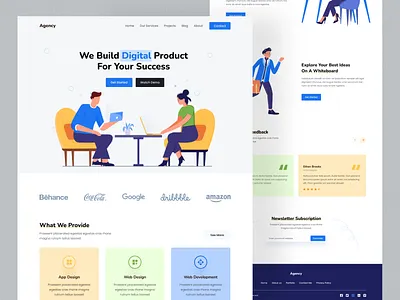 Agency Clean Template Website UI/UX agency design product design ui ux website