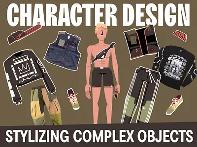 Character Design Course boston character character design class details flat illustration illustrator man shirt skeleton skillshare texture vector