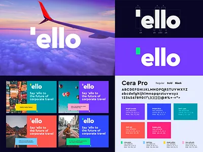Ello branding ai booking branding chat colorful consulting ello flight friendly icon identity logo minimalist monogram reseravation technology travel wordmark