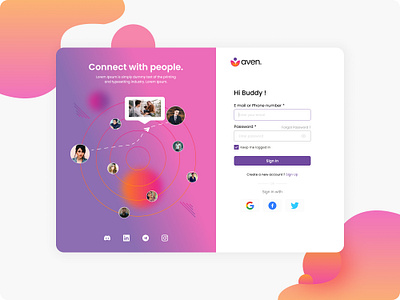Day 01 - Daily UI Challenge (Sign In) community connect with people daily ui challenge sign in ui ui design ui design challenge uiux design ux design