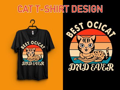 Cat Retro Vintage T-Shirt Design best ocicat dad ever cat vintage design cat vintage t shirt design cat vintage tshirt design ocicat ocicat lover ocicat lover tshirt ocicat lover tshirt design retro cat lover retro design retro design lover retro vintage tshirt design