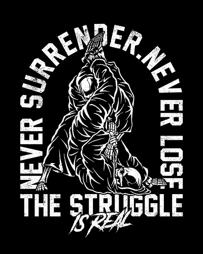 Struggle - Design for sale apparel black clothing design designforsale fighting illustration jiujitsu reaper skull sports t shirt tattoo