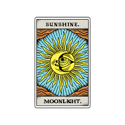 The Sun & The Moon apparel clothing darkart design illustration moon playingcards skull sun t shirt tarotcard tattoo