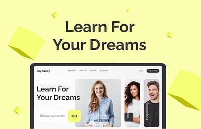 Landing Page Online courses IT professions - Sky Study animation branding design figma illustration landing pagr logo photosop ui ux