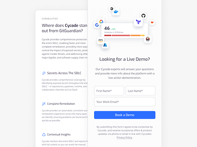 Book a Demo alternative best practice book a demo cards comparison competitor cta icons integration landing page light theme live demo mobile outline saas sign up table template trial vs