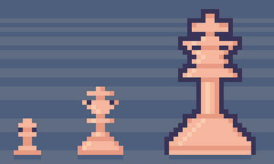 Day 4 - Chess Piece 16x16 2d 32x32 8x8 challenge chess daily illustration king pixel art